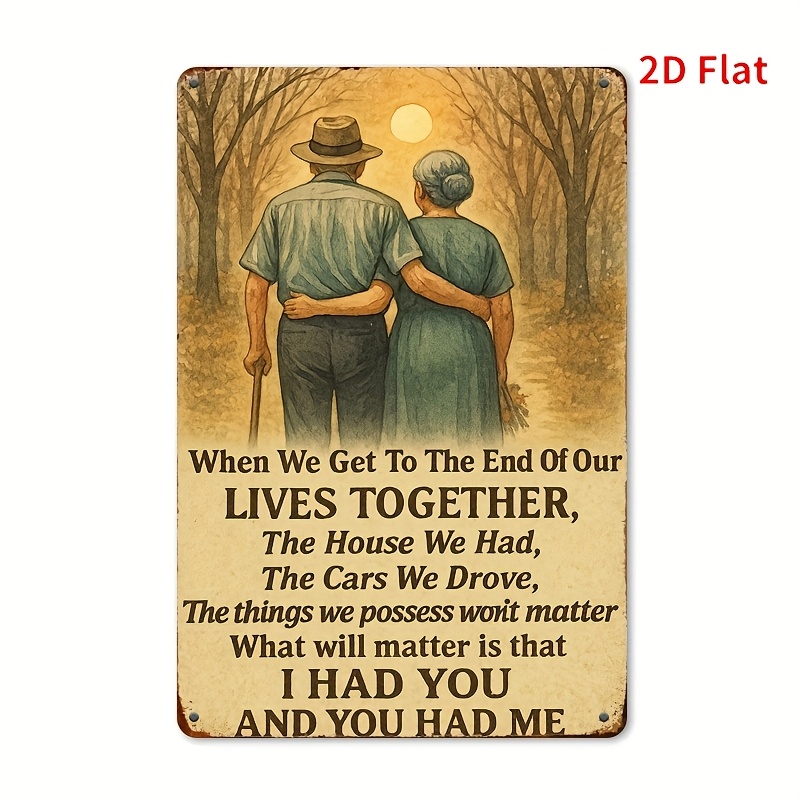 TEMU Ensemble jusqu'à la fin de - Motif couple de personnes âgées 8x5 pouces - Décoration de maison pour pour la Saint-Valentin