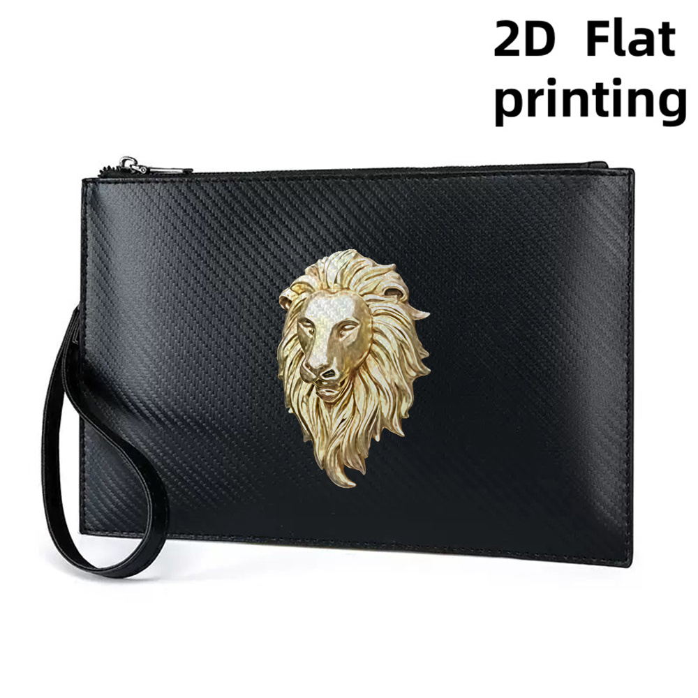 TEMU 1pc Men's Clutch Bag & Wristlet Wallet - Large Capacity Multi-functional Handbag Suitable For Daily Work, Casual , Wallet With Lion Sculpture,