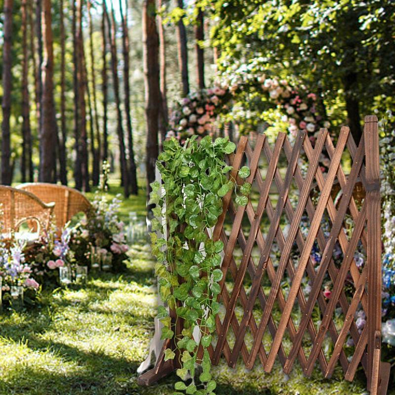 

Black Lattice Screen, Charcoal Wood Privacy Fence, Mixed Color, For Garden, Patio, Deck, Balcony, Outdoor