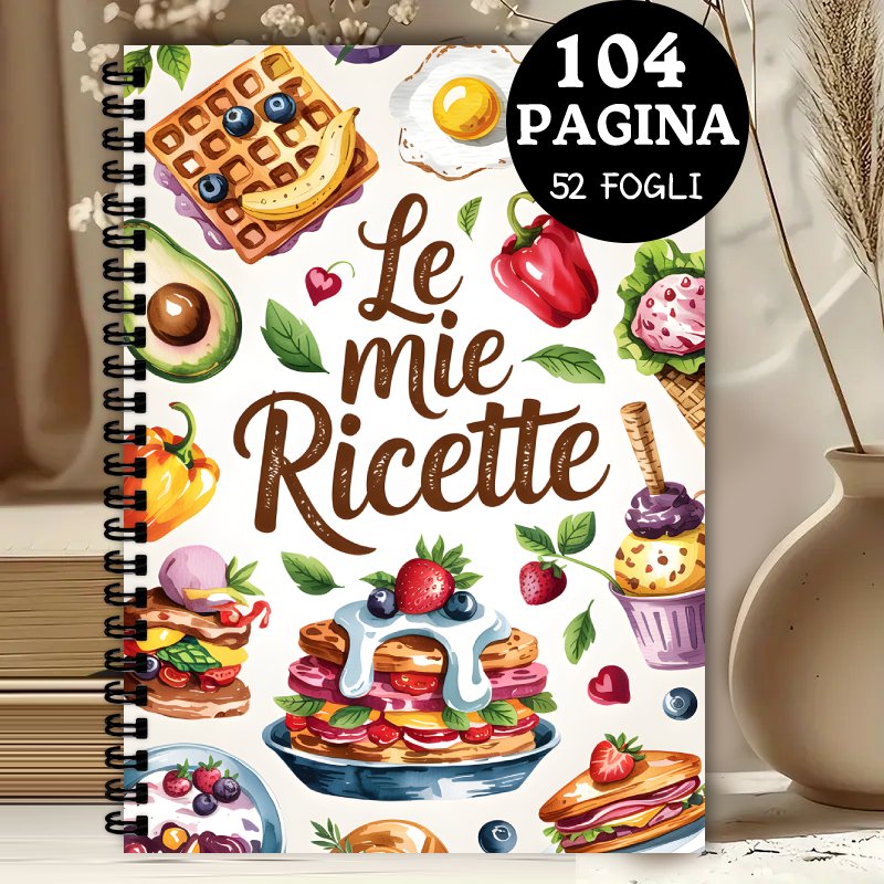 TEMU 1pc, Italian Recipe Book, 104 Page Hand-drawn Food Illustration Collection - Vibrant , , Fruit Parfaits & With Leaf & Heart Accents - Ideal For