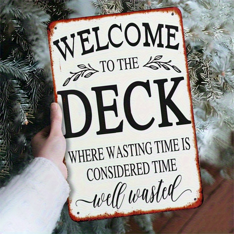 TEMU 2d Flat, 1pc Vintage Welcome To Metal Sign - Rustic Wall Decor With Lettering, Durable Aluminum Plaque For Home, Cafe, Bar, Cabin, - Humorous