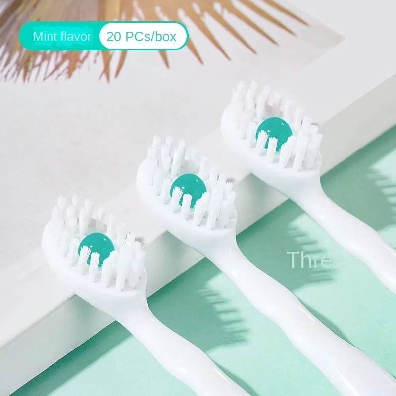 20pcs Mini Disposable Toothbrushes With Peach Beads, Toothpaste And Pick - Hypoallergenic Polyester Bristles, For Travel, Work, And Daily Use - Includes Portable Storage Case