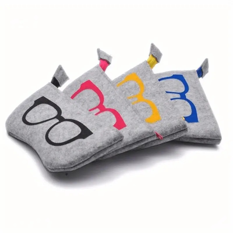 TEMU 4pcs Stylish Soft-bristle Glasses Pouches - Portable And Durable Fashion Eyewear Cases With A Colorful And Zipper Closure, Suitable For Men And