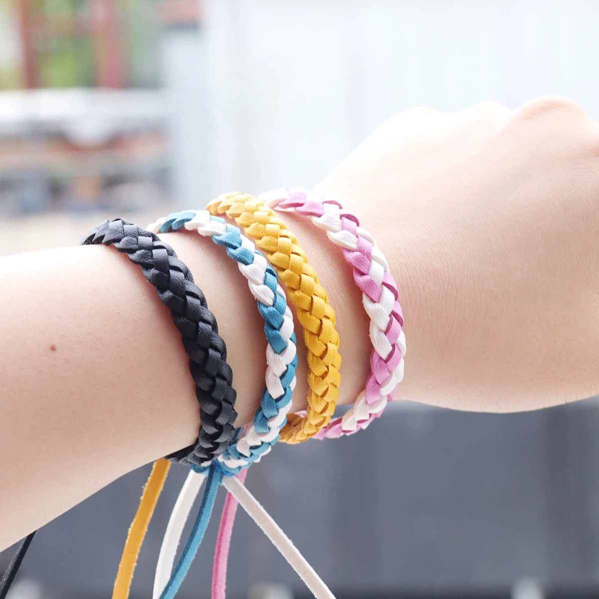 5pc Boho Woven Bracelet Set Colorful Bands Intricate Patterns Summer Festivals