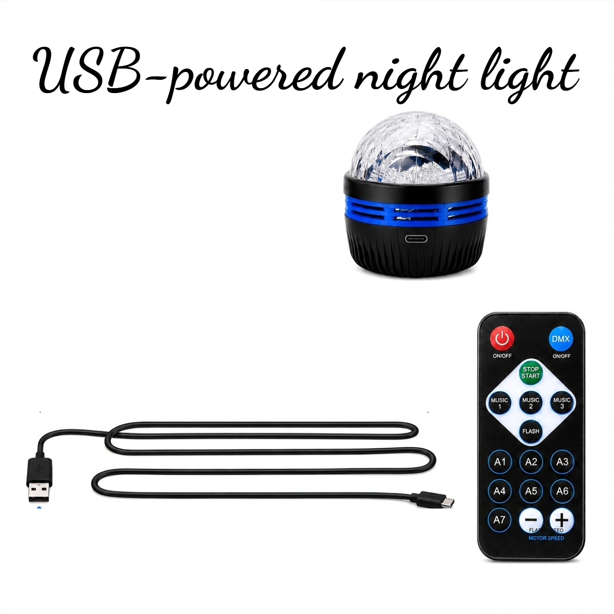 TEMU Newly Upgraded Usb Lighting Fixture - Remote Control Model Stage Lighting Lamp, Starry Sky And Moon Projection Lamp, Atmosphere Lamp - With