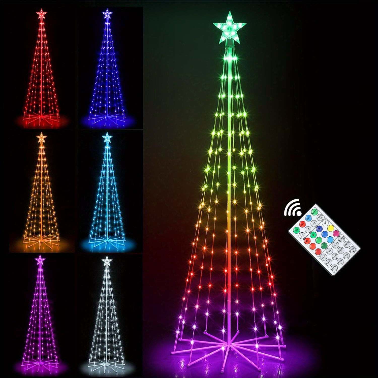 

6ft Christmas Tree Lights, String Lights Cone Tree With 170 Led, Christmas Tree For Bedroom Living Room Indoor Decoration