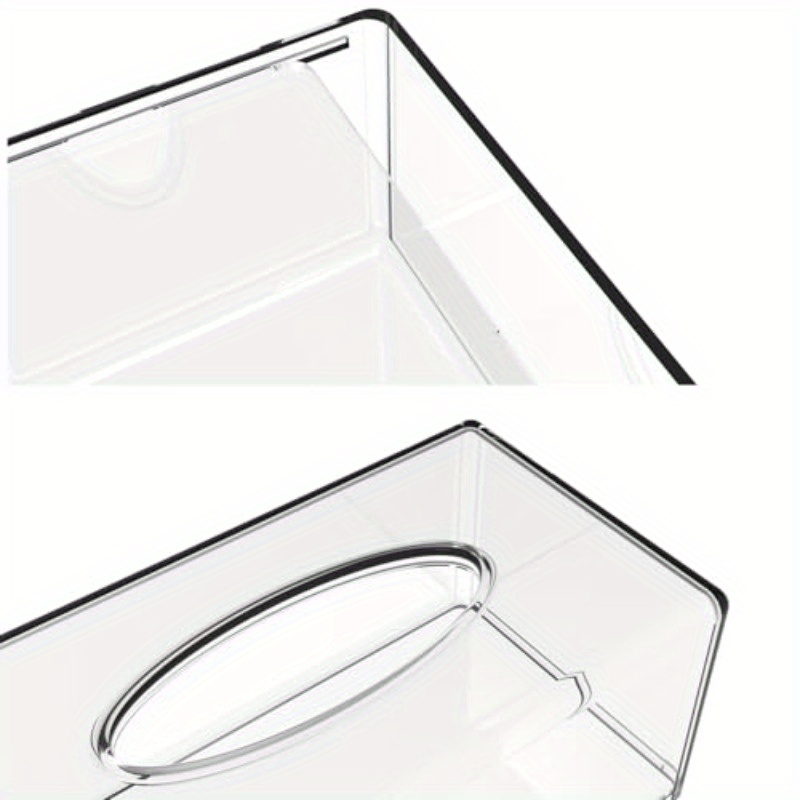 2 pack clear tissue dispenser box lar facial acrylic tissue box cover holder napkin organizer for bathroom kitchen and office room rec 10l x 5 3 w x 4 3 h Product details 4