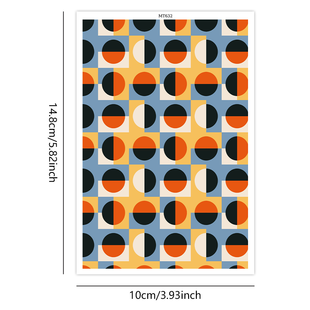 TEMU 1 pz Carta Trasferibile in Argilla Polimerica, Foglie Botaniche Blu, , Motivi Geometrici Retro Astratti, Adatta per Orecchini, Gioielli a e