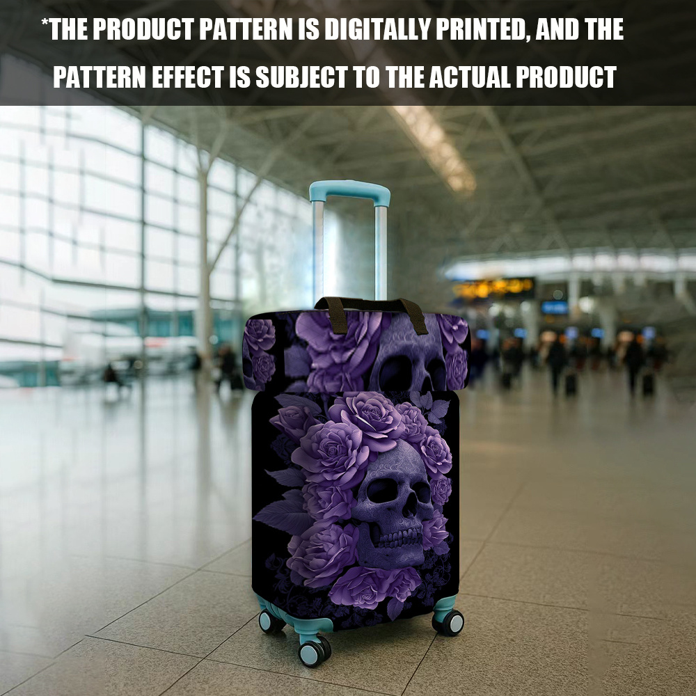 Gothic Purple Rose Print Luggage Cover & Travel Bag Set