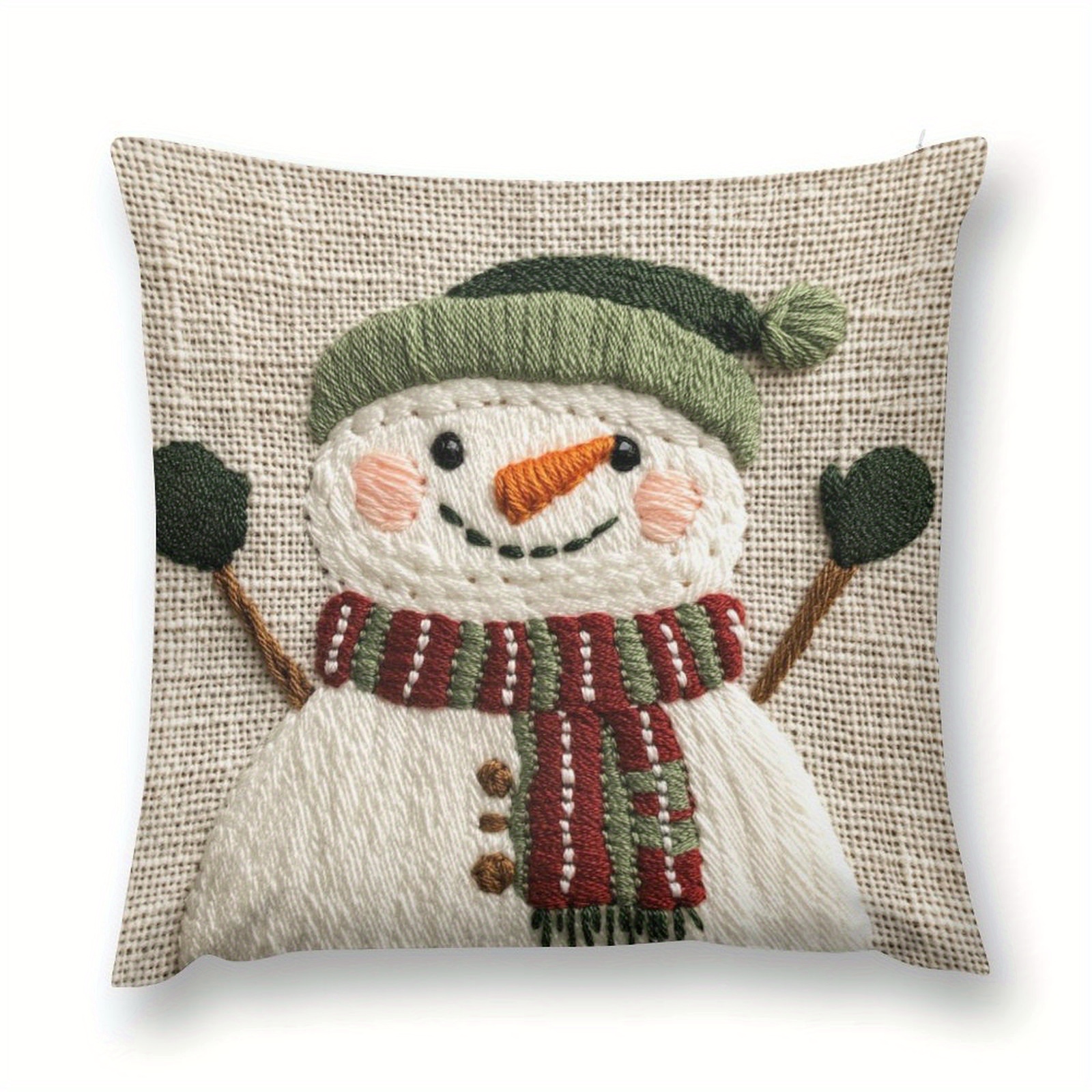 

Snowman Embroidered 18x18in - Decorative , Polyester For &