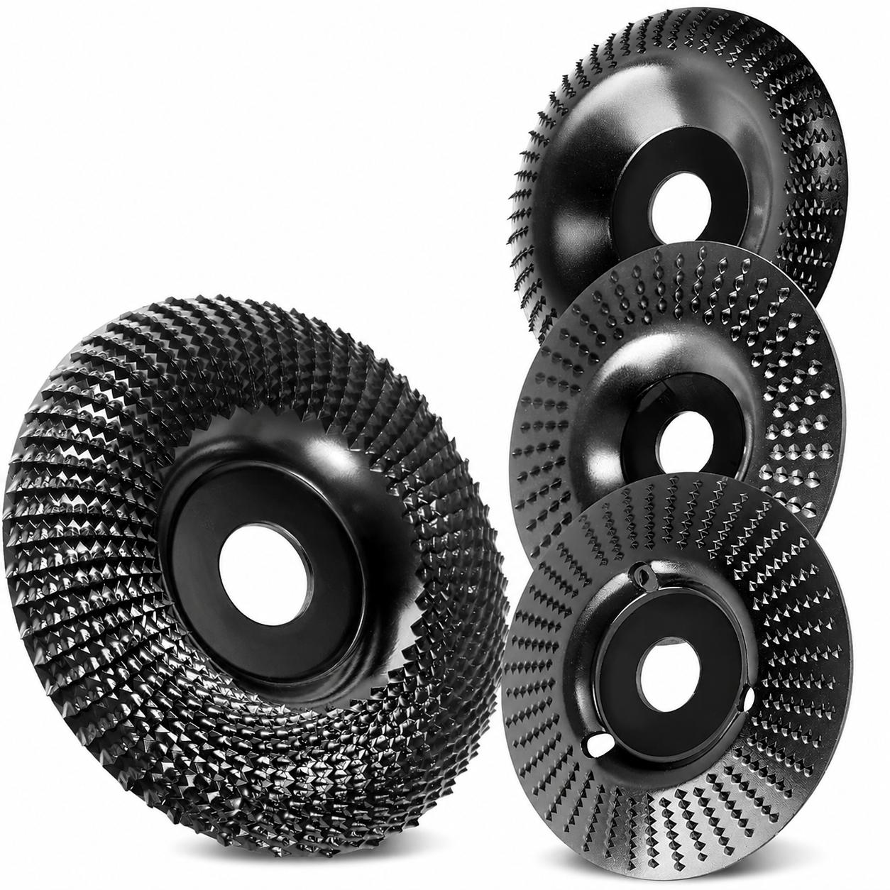 Image of 4pcs Wood Disc Grinder 125mm – Set Of Discs For Shaping, Grinding, And Wood Carving – Wheels For Angle Grinder