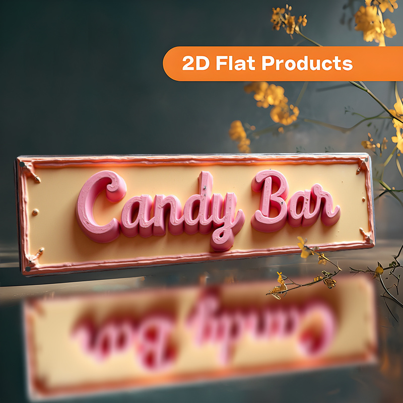 TEMU Letrero Metálico 2D Vintage "Candy Bar" - Decoración de Pared Retro de Aluminio con Cursivas - 39.88Cm X 9.91Cm Adecuado para Uso