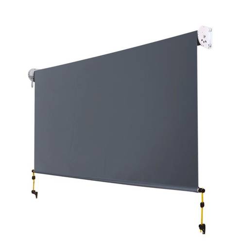 retractable outdoor blinds awning roll down canopy shade for windows grey 1 5x2 5m