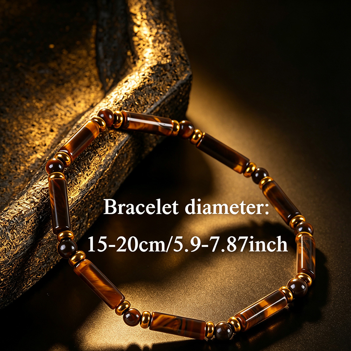 Natural Tiger's Eye Tube Bead Bracelet, Bohemian Gift for All
