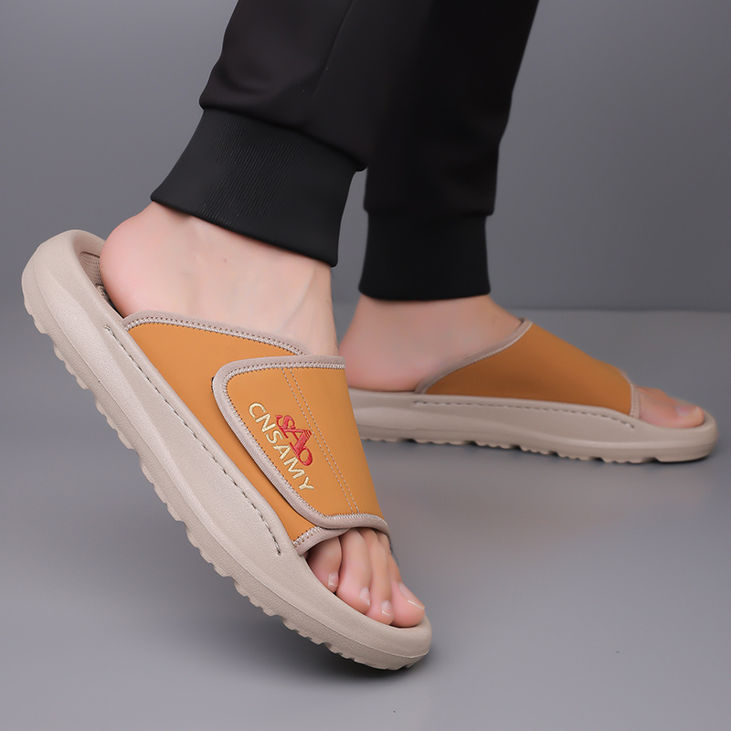 mens fashion anti   flops comfortable thick soled summer sandals durable eva material unisex design casual daily use non slip wear resistant driving home slippers for men 2025 new lightweight quick dry slides stylish open toe indoor outdoor   with   sole solid color round toe   1 pair 1   bag 2pcs set Product details 15
