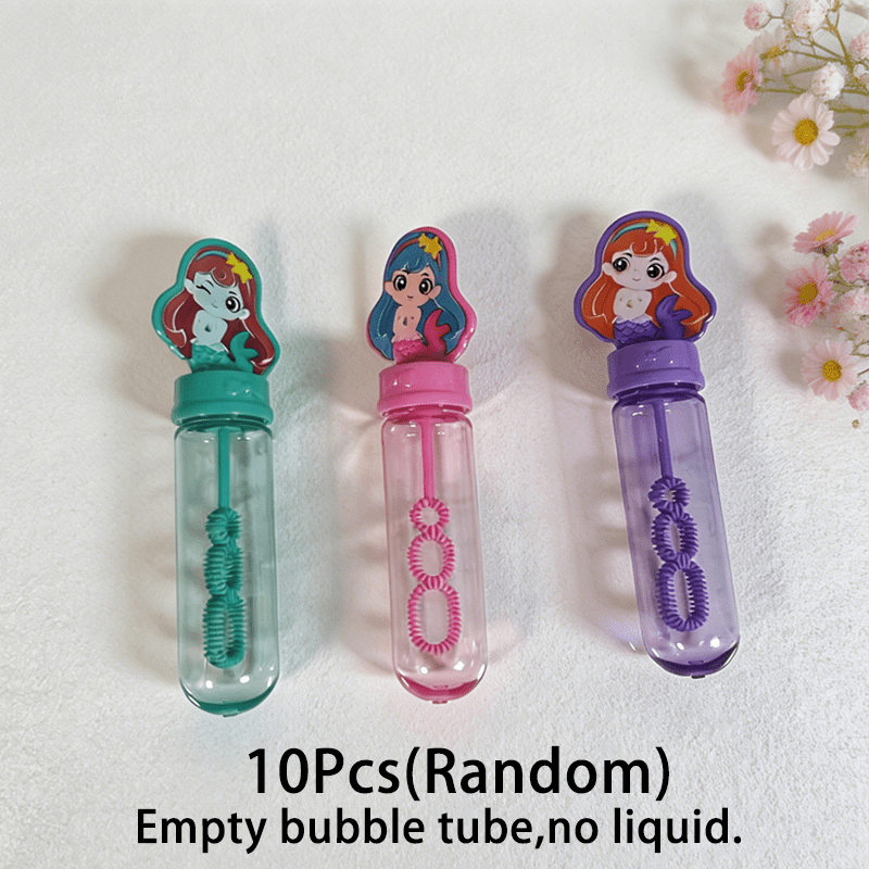 TEMU 10pcs Bubble Wands Shaped Like A Mermaid (without Liquid), Multi-hole Colorful Bubble Wands,, Outdoor Toys, Goodie Bags Stuffers, Pinata