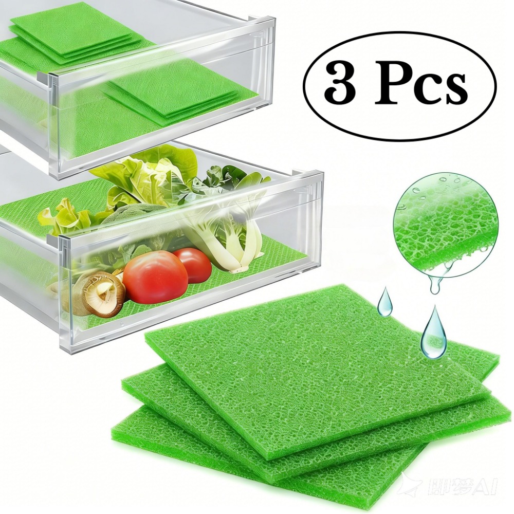 3 pack fruit and vegetable fresh keeping mats refrigerator drawer liners fridge shelf liners reusable fridge organizer mats