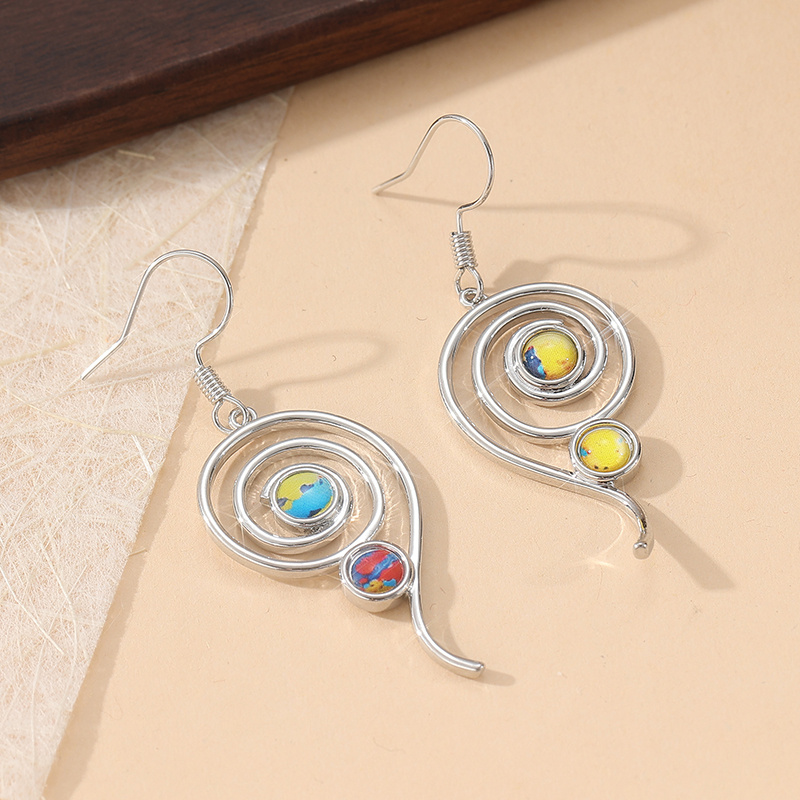 Vintage Irregular Spiral Dangle and Drop Earrings