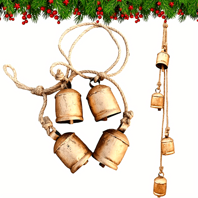 

4pcs Metal Set - For Christmas Tree And Decor, No Battery Needed, Hanging