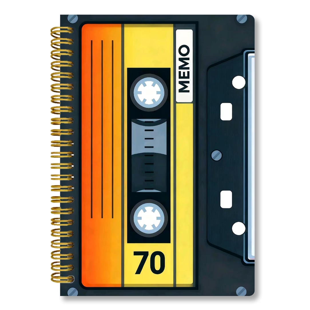 TEMU A Spiral-bound Notebook Featuring A Magnetic Tape Illustration, Ideal For Everyday Writing, Note-taking, Studying, And Office Use, Measuring 5.5
