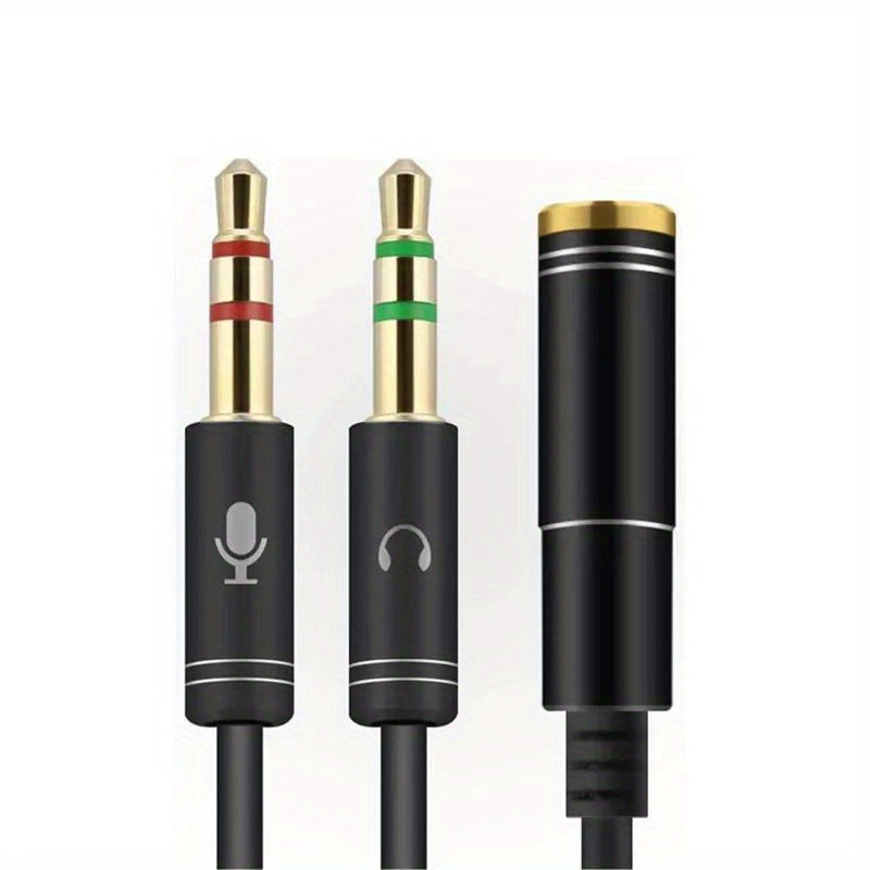 3.5mm Jack Desktop Pc Headphone Microphone 1 Split 2 Splitter, Audio Cable Headphone Auxiliary Group Cable Audio Adaptor