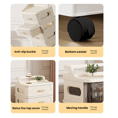 a drawer style small cart for home use multi layered suitable for storing snacks in the bathroom bedroom kitchen and living room with a storage box storage drawer units