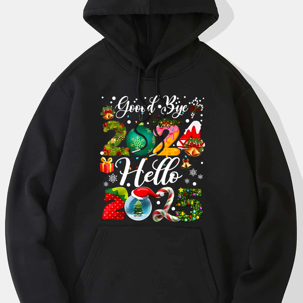 

Women's Casual Christmas Hoodie, 100% Polyester Knit Fabric, Slight Stretch, Regular Length, Holiday Hooded Sweatshirt With "hello Christmas" Print, 250g/m² Weight