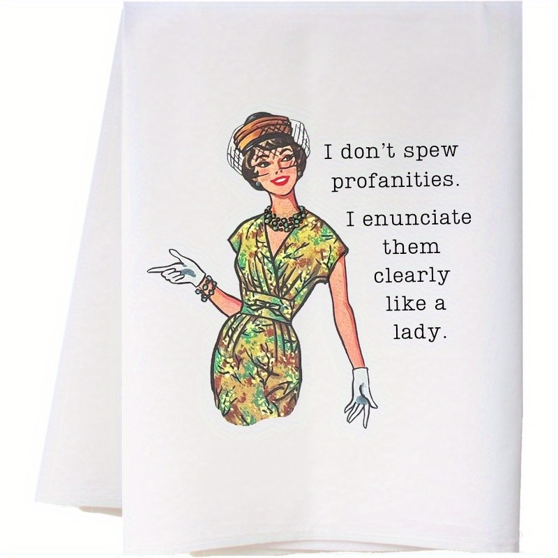 

1pc 18*26inch Funny Kitchen Towels Like Ladies, Luxury Flour Sack Dish Towels, Cute Decorative Tea Towels, Vintage Kitchen Towels