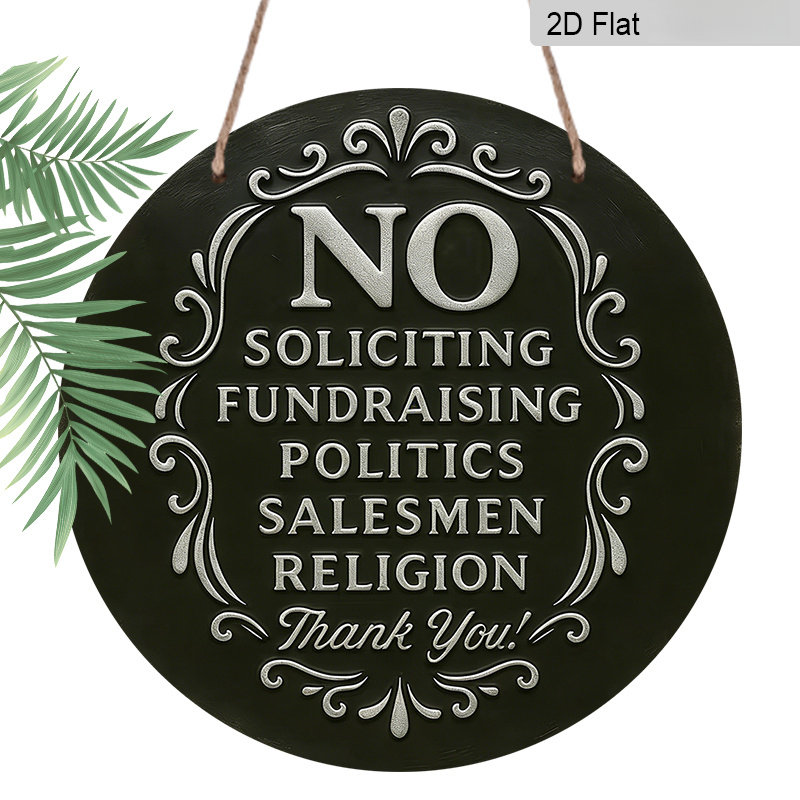 TEMU 2d Flat, 1pc Retro Style "no Soliciting, Donation, Politics, Religion" Wooden Sign Wall Decor. Hung On Front Doors, Entrances, Commercial And