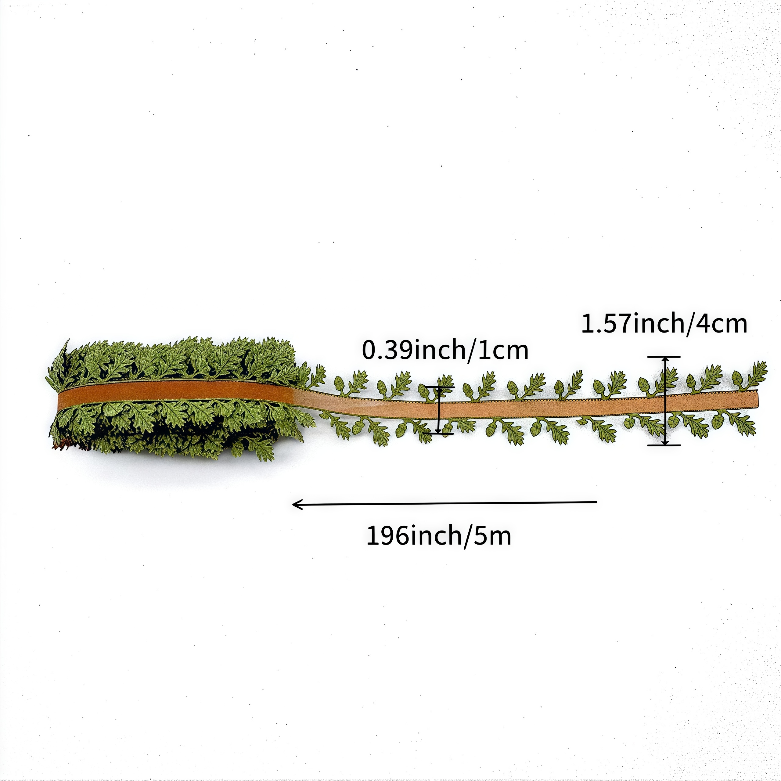 E-shop 4 cm Grünes Blattband Ranken 5 m - Organza Dekorationsband für Kranzherstellung, Geschenkverpackung, Blumenhandwerk & DIY-Heimdekoration
