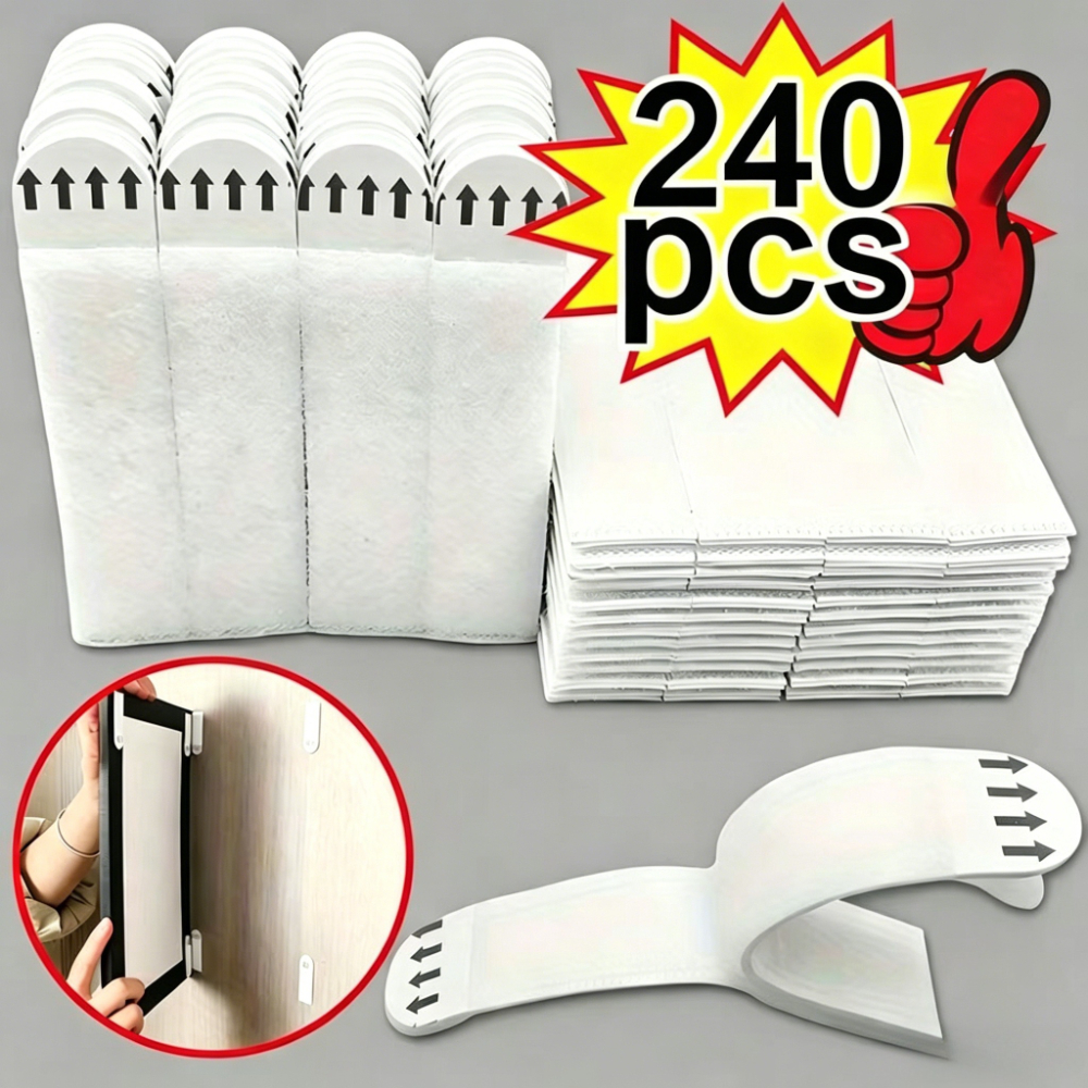 TEMU 240 pièces, 120 paires de bande auto-agrippante amovible robuste à emboîtement - Attaches à crochets et boucles pour accrocher des tableaux,