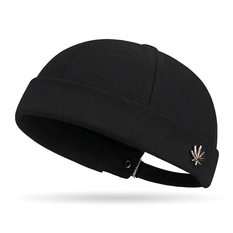 E-shop Vier-Jahreszeiten Neues Ahornblatt Metall Logo Randlose Tang-Kappe für Männer Frauen, Trendige Hip-Hop Vermieter-Mütze