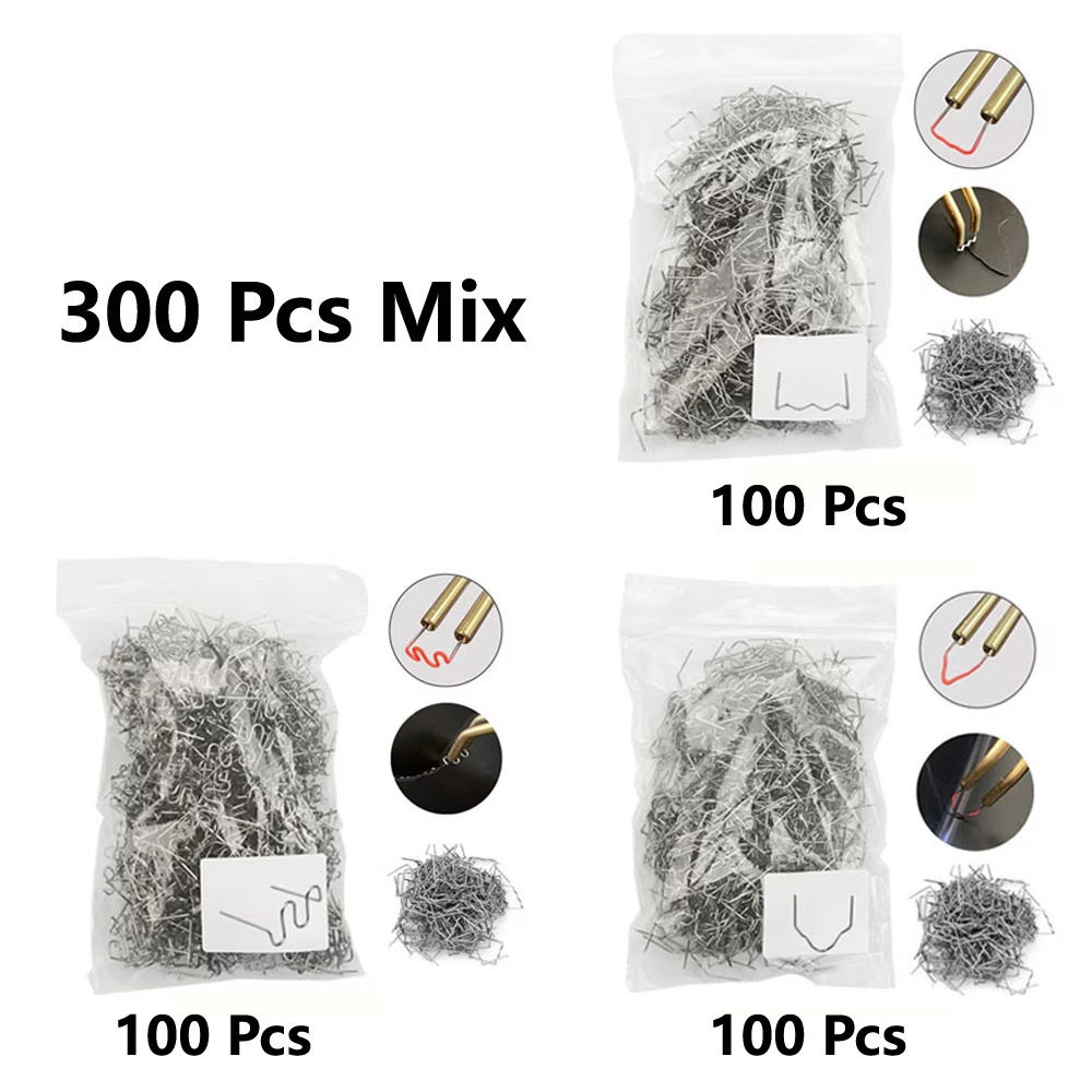 TEMU 300/600/900 pezzi/Set di graffette per graffette a caldo Pistola per saldatura Chiodi Riparazione Paraurti auto Saldatura Macchina per plastica