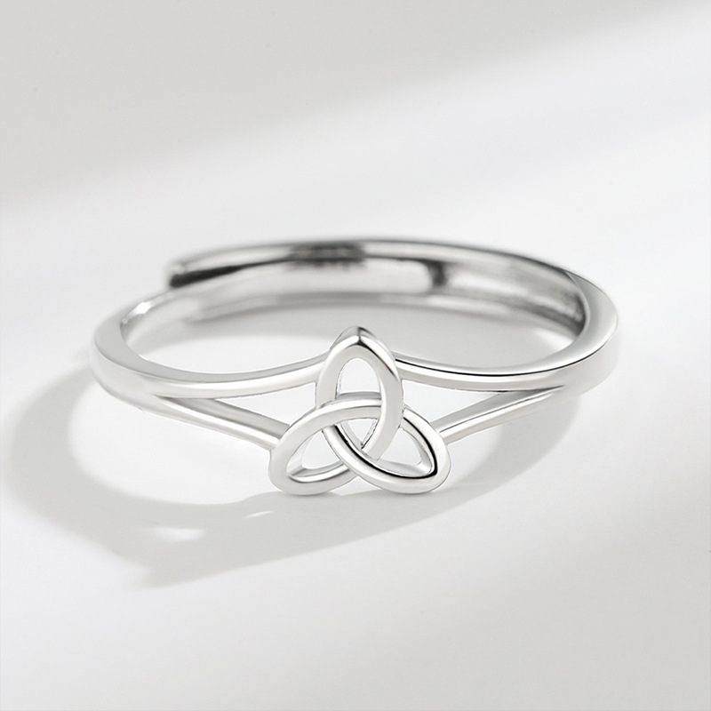 Women's Celtic Knot Adjustable Ring, Elegant Retro Design