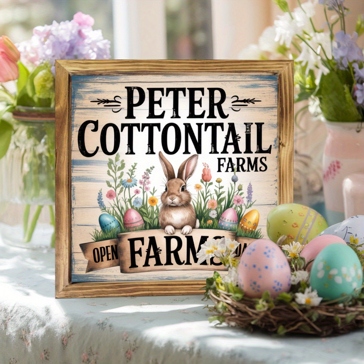 

Peter Tail Rustic Wooden Wall Sign - 8x8 Inch, Entryway, Living Room, Kitchen & Bedroom Decor | Ideal Housewarming Or Easter Gift, Farmhouse House Decor