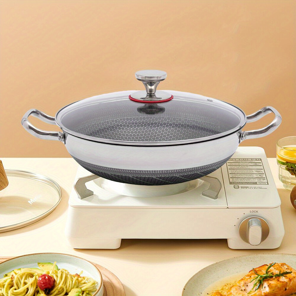 

12.59" Steel Lid & - - //-free, Cooking Pan Stovetops