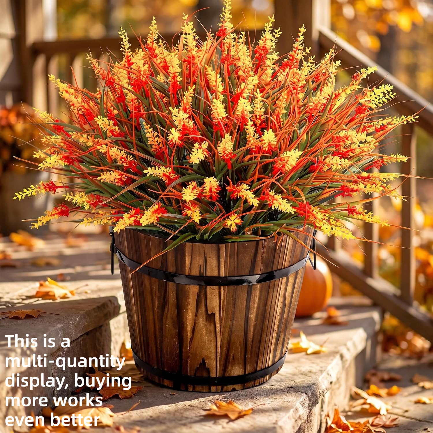 TEMU 24 Bundles Of Faux Lavender Artificial Decorations, Outdoor Uv-resistant Plastic Flowers, Artificial Lavender And Monkey Grass Mix. Suitable For