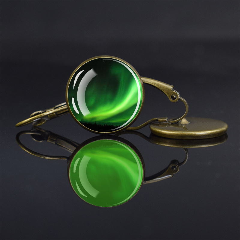 Luminous Northern Lights Romantic Bronze Earrings, Gift for Her