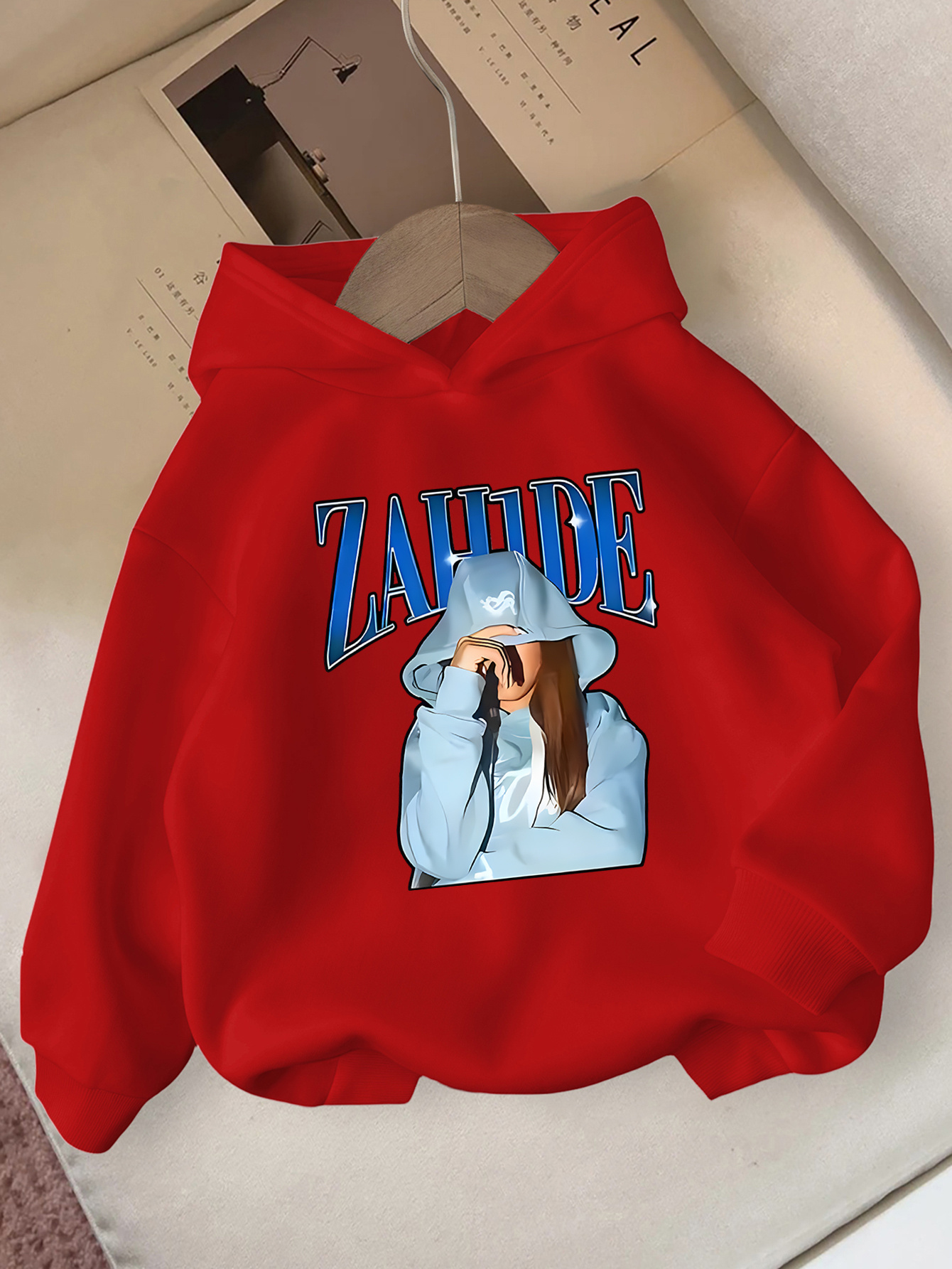 Ados - Sweat rouge à capuche, à rayures sur les ... - New Look
