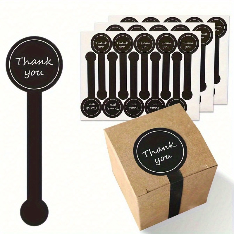 TEMU 60pcs Handcrafted Food Baking Sealing Stickers, Black Oblong Labels Cake Stickers, Self-adhesive Handmade Bread Stickers, Tamper- Sealing