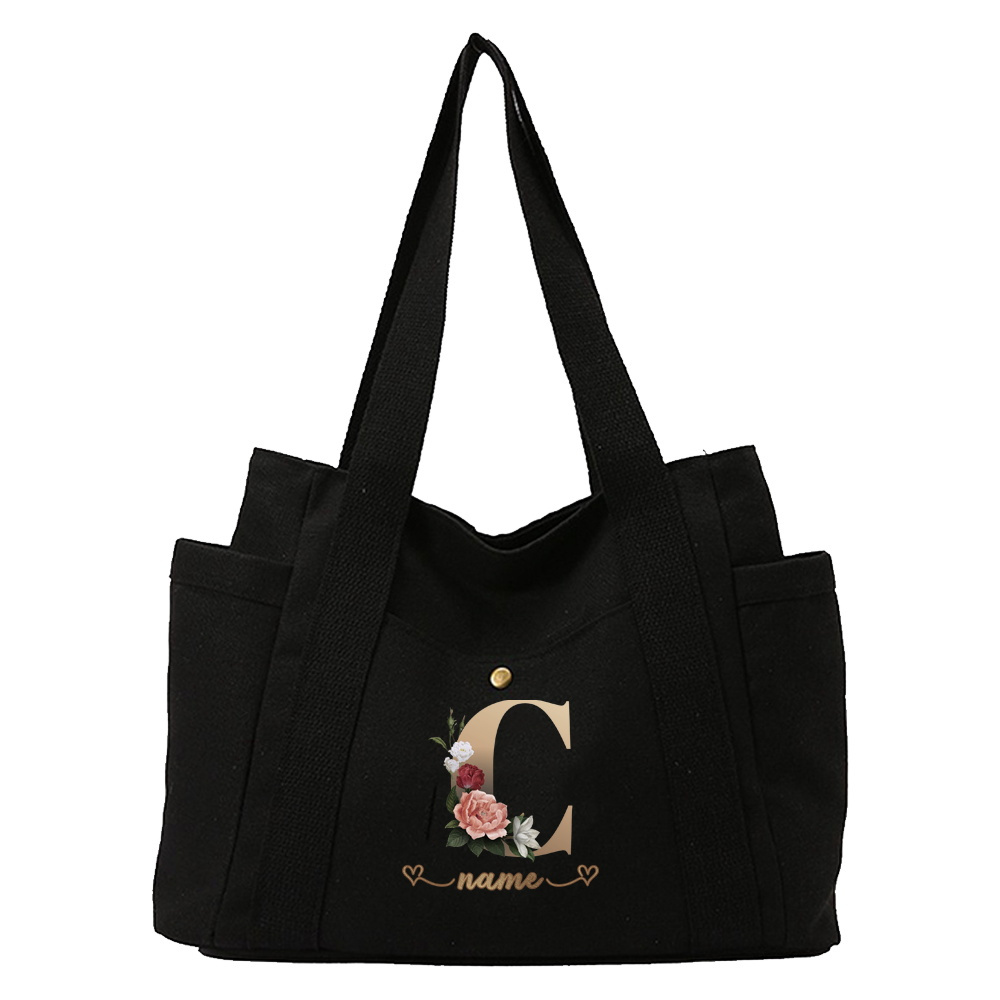 TEMU Personnalisez le Nom Sac à Main Grande pour Femmes avec Poches Extérieures Multiples, Sac de Travail Polyvalent et pour les Déplacements, Lettre