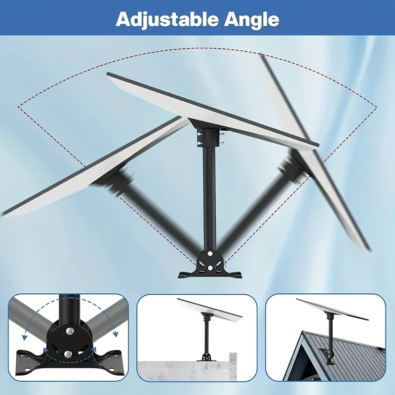 Kit d'installation robuste Starlink 3ème génération avec support de montage de poteau réglable et adaptateur de tuyau - Compatible avec l'antenne standard V3, support rotatif de toit, aucune batterie nécessaire, installation facile pour l'internet satellite, configuration d'internet satellite