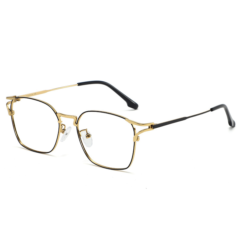 Image of 1 Pair Alloy And Tr Geometric Eyeglasses Frames, Unique , Adjustable Nose Pads, Anti-slip Temples, Unisex Fashion Eyewear For Men Women, 4 Stylish Colors