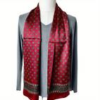 luxury 100 silk mens scarf red printed woven tie elegant accessory valentines day fathers day christmas