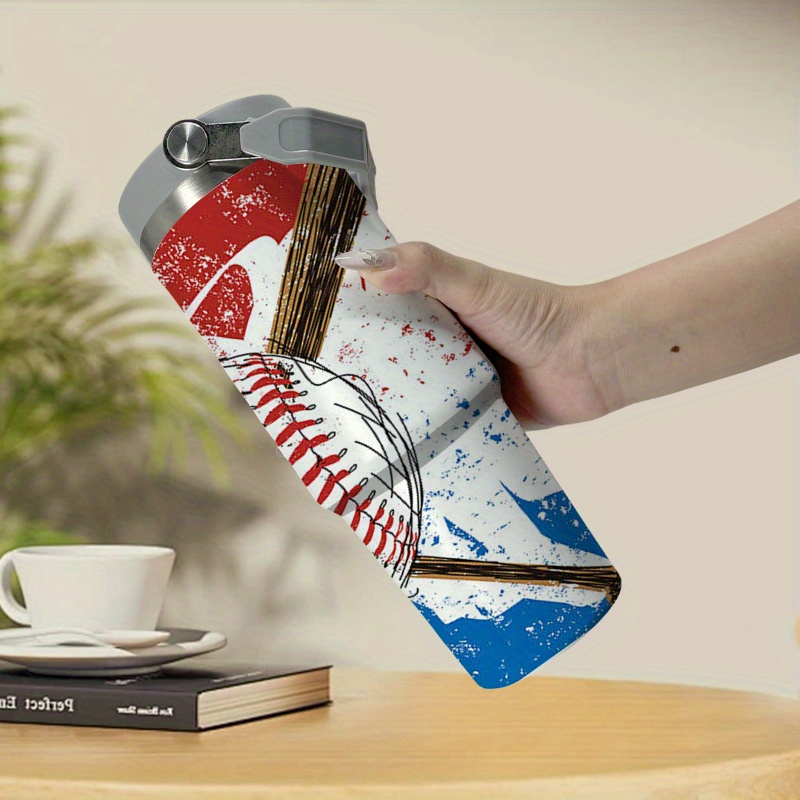 TEMU 30oz 304 Stainless Steel Coffee Travel Tote, Insulated Bottle With Handle And Straw, Can Keep Hot Or Cold, Perfect Gift For , Birthday, Graduation Season, Father's Day