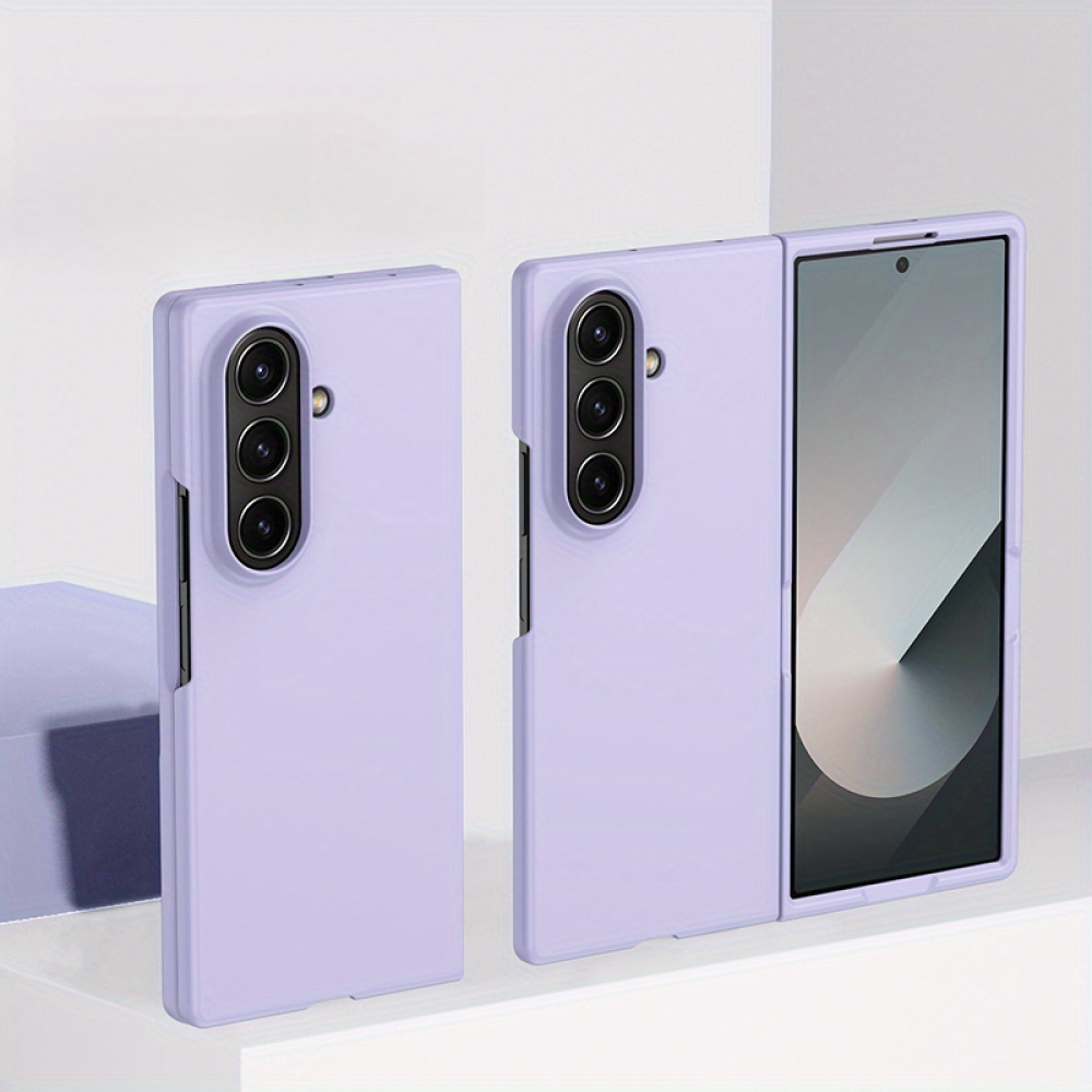 TEMU Phone Case - Easy Solid Color Folding Case Suitable For Foldable Screen Protective Cover For Galaxy 5 4 3 Full Coverage Anti-drop Phone Case
