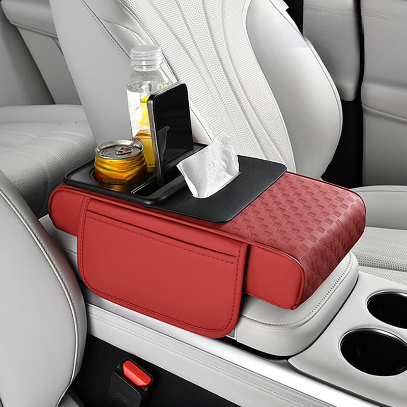 TEMU Car Armrest Box Multi-functional Elbow Storage Bag, Cup Holder, Phone Holder. Armrest Multi-functional Pad Provides A More Comfortable Support