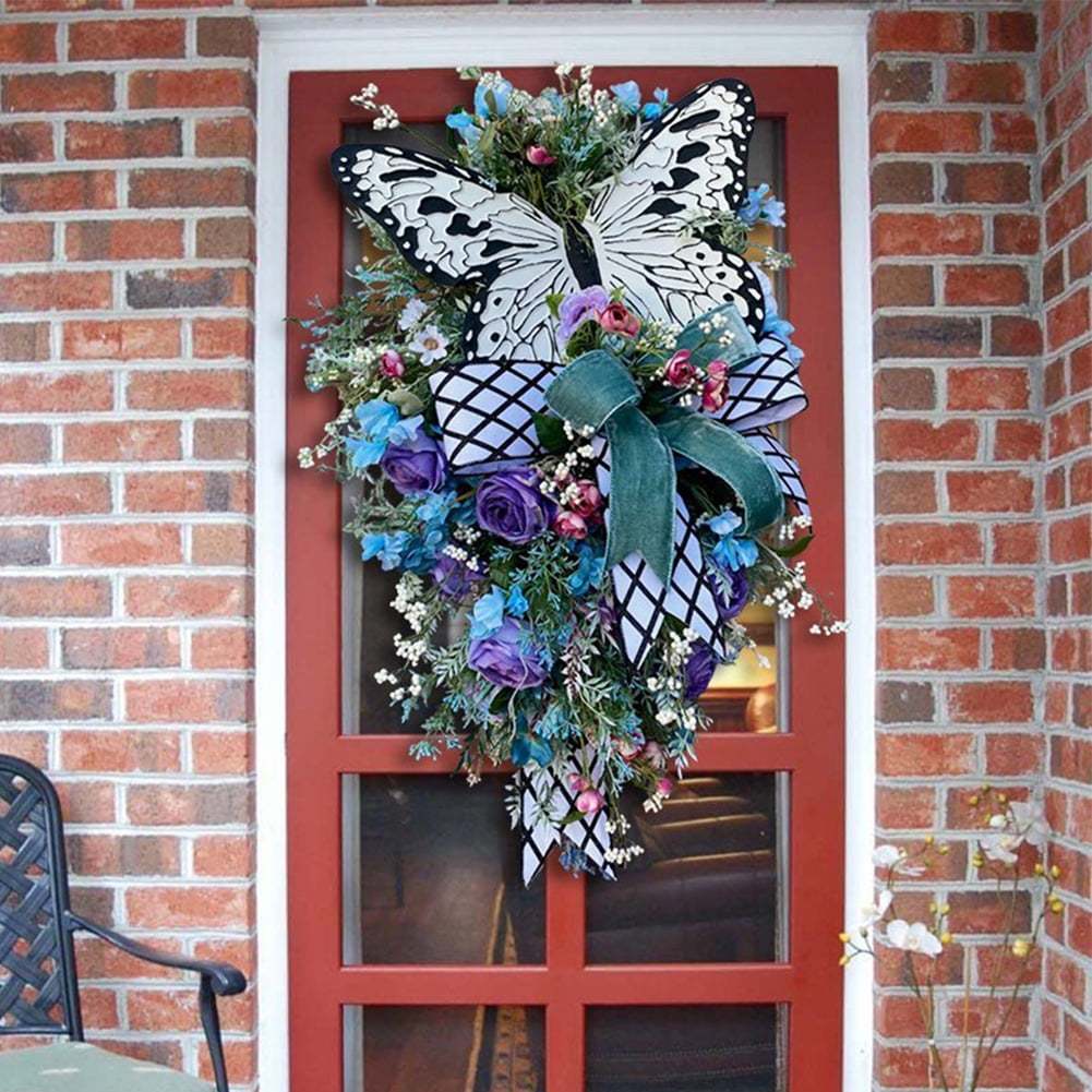 TEMU Wreaths For Front Door, Wreaths Summer Door Sign Decoration Home Decor Flower Wreath Farmhouse Rustic Outdoor Indoor Porch Floral Wreaths