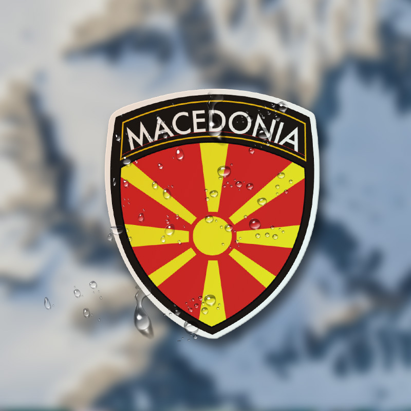 

Macedonia Flag Vinyl Car Bumper Sticker, Waterproof Decal For Vehicle Decoration, Emblem