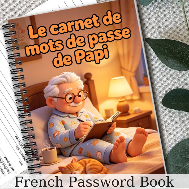 TEMU 1pc Cahier de de passe français, de de passe pour adultes et personnes âgées, joli motif de de dessin animé, organisateur de de passe sécurisé,